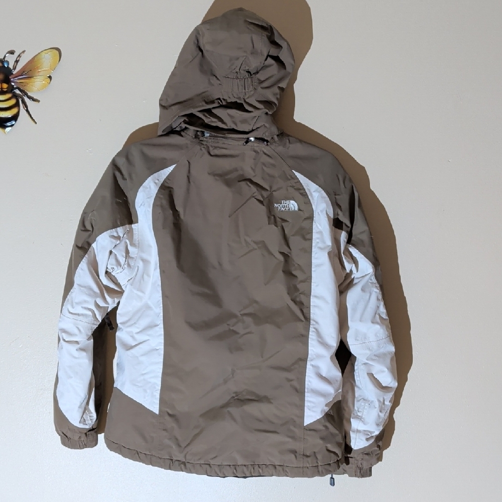 The North Face Taupe Jacket with White Side Panels - Picture 9 of 14